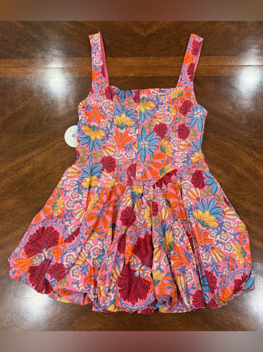 Pink Floral Bubble Dress - Bright Multi-Color